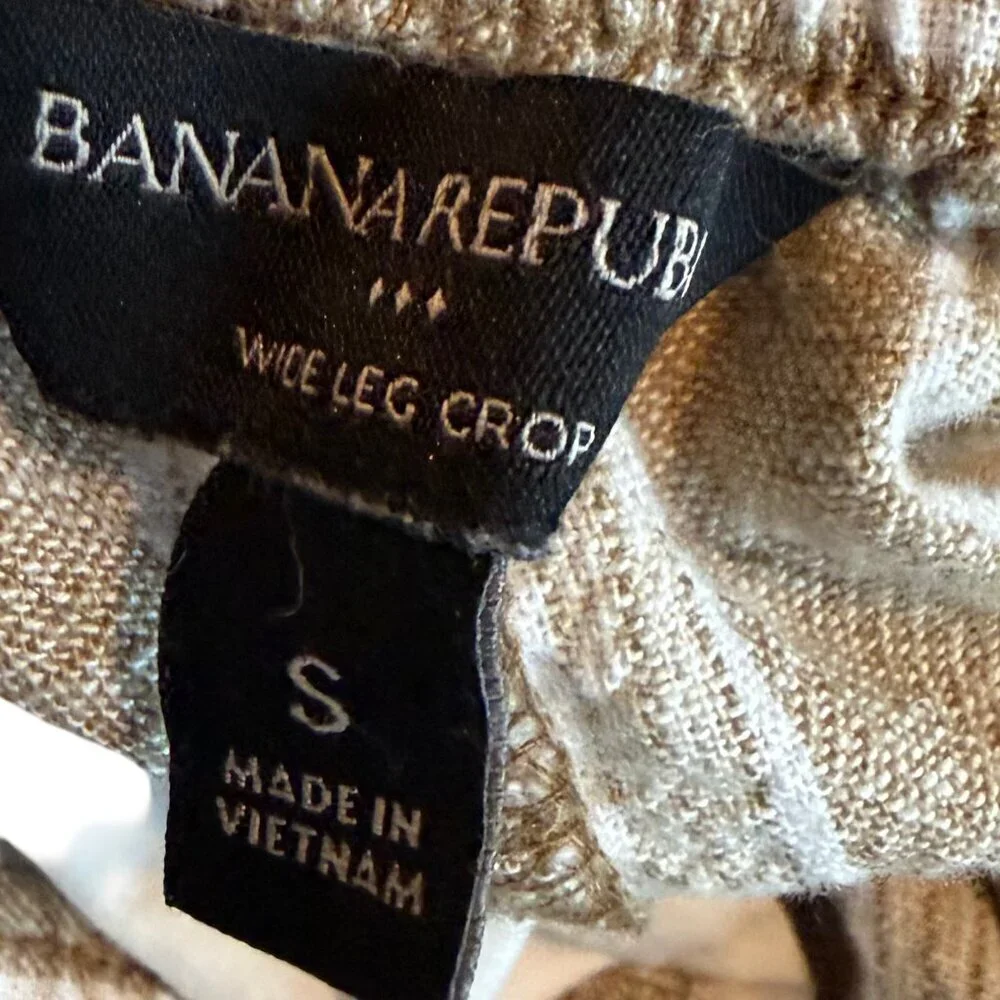 Banana Republic Wide Leg Crop Lien Blend Flowy Beach Vacation Size Small Women's
